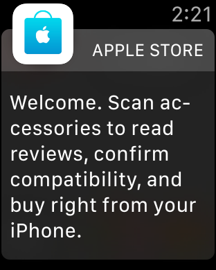 Уведомление на экране Apple Watch