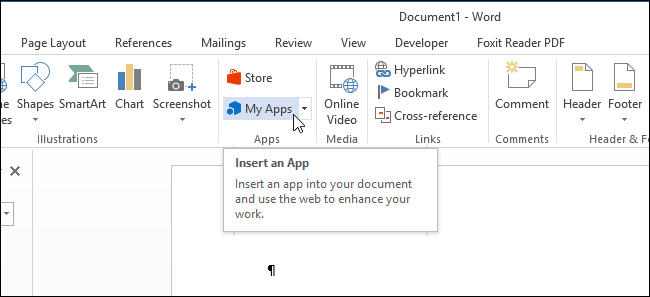 Диалог Apps for Office с выбором приложения TaskIt