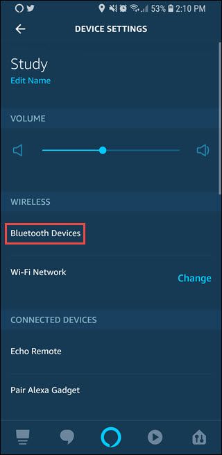 Экран выбора Bluetooth‑устройств для Echo в приложении