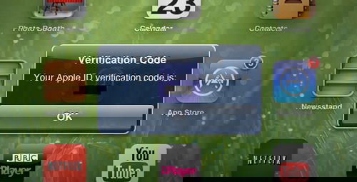 Код подтверждения на iPad