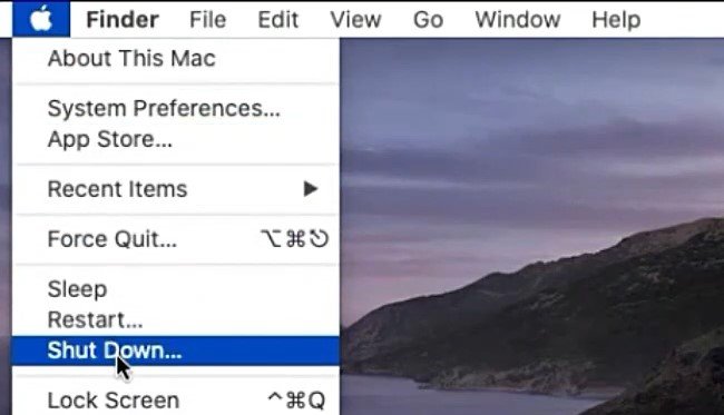 Отключение macOS через меню