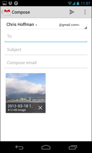Gmail: Datei auf Android senden