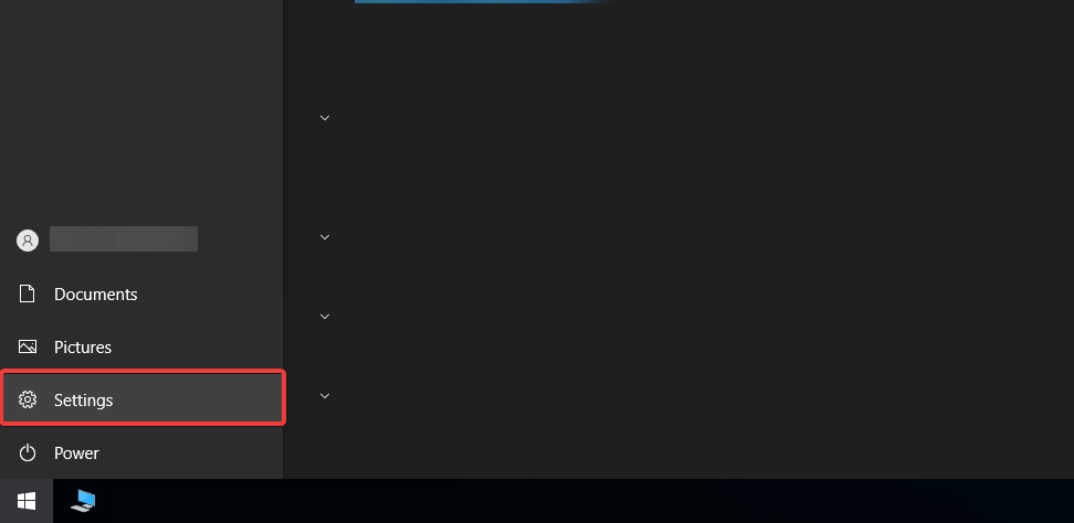 Значок «Параметры»