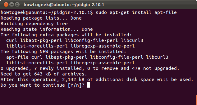 Пример apt-file в терминале