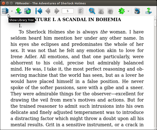 Открытая книга в FBReader