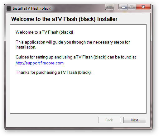 Инсталлятор aTV Flash определяет Apple TV в сети
