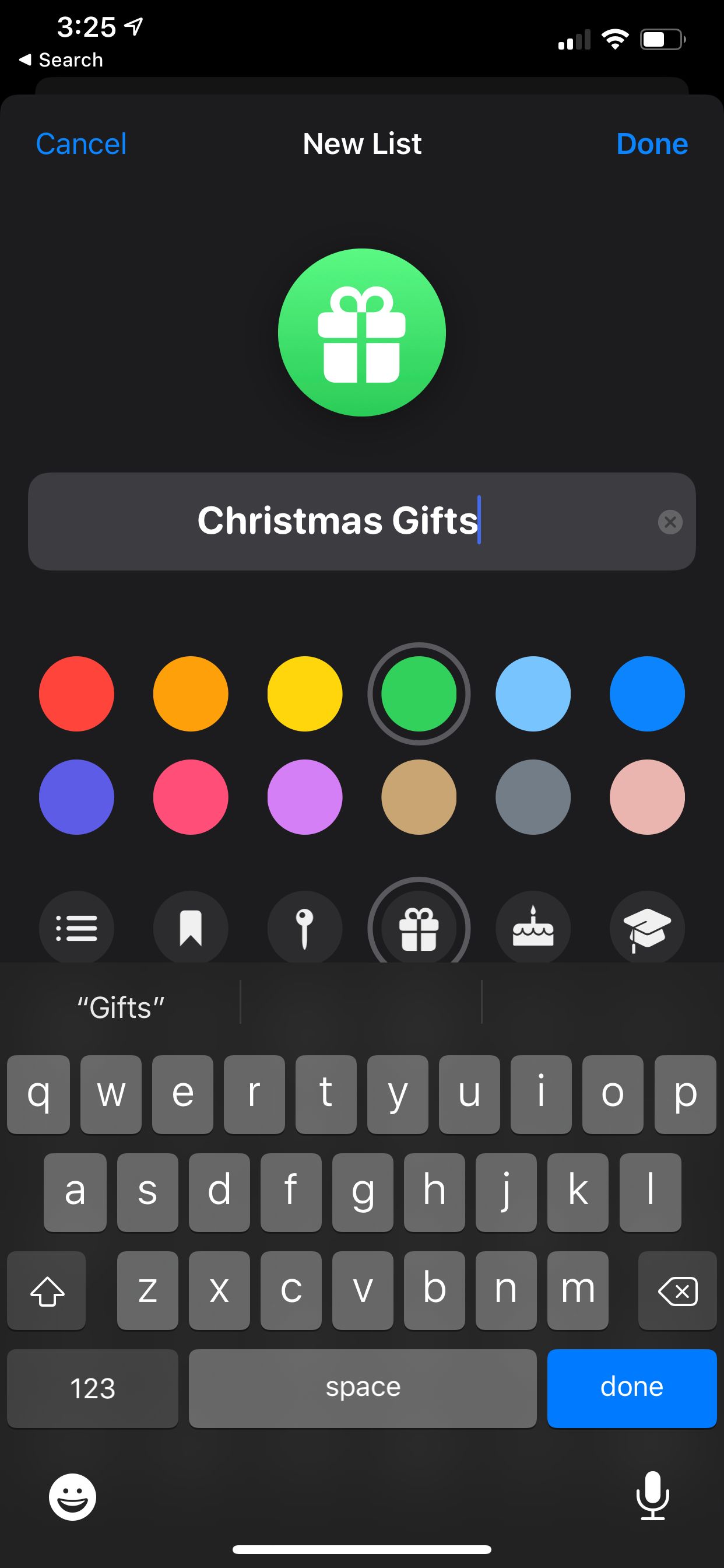 Create New List Reminders