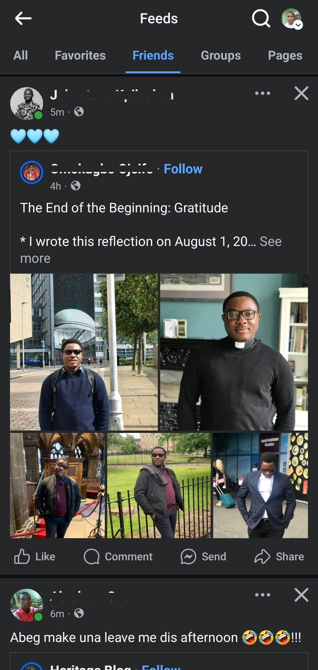 вкладка «Друзья» в мобильном приложении Facebook