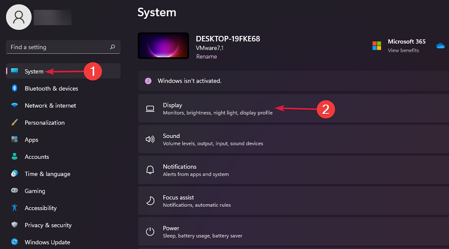 Откройте раздел Дисплей в Параметрах