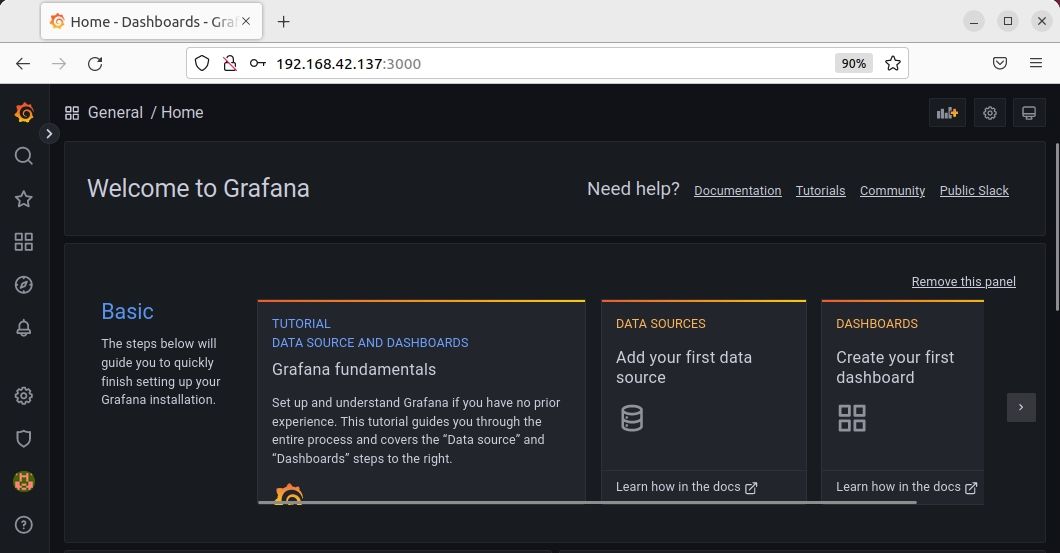 Панель управления Grafana с графиками и виджетами