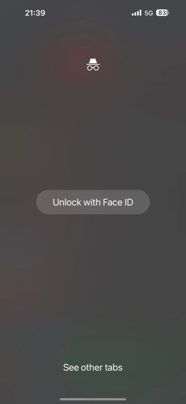 Запрос на разблокировку через Face ID в Chrome