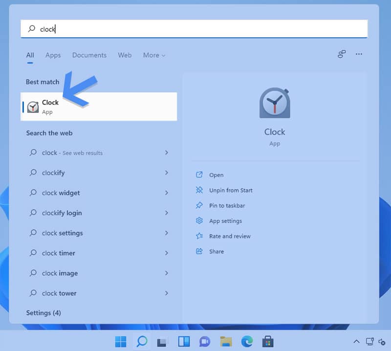 Часы в Windows 11: будильник, таймер и фокус