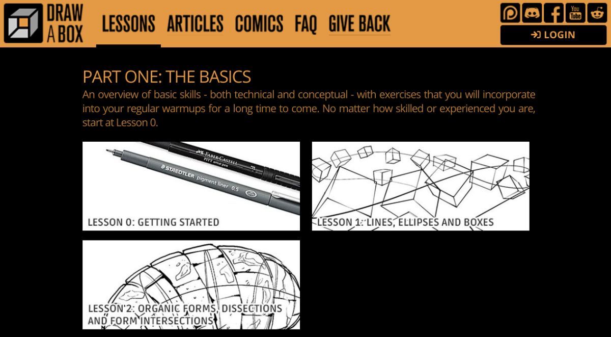 Учебные упражнения Drawabox: линии, формы и штрихи
