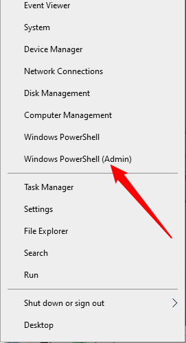 Запуск PowerShell через меню Power User.