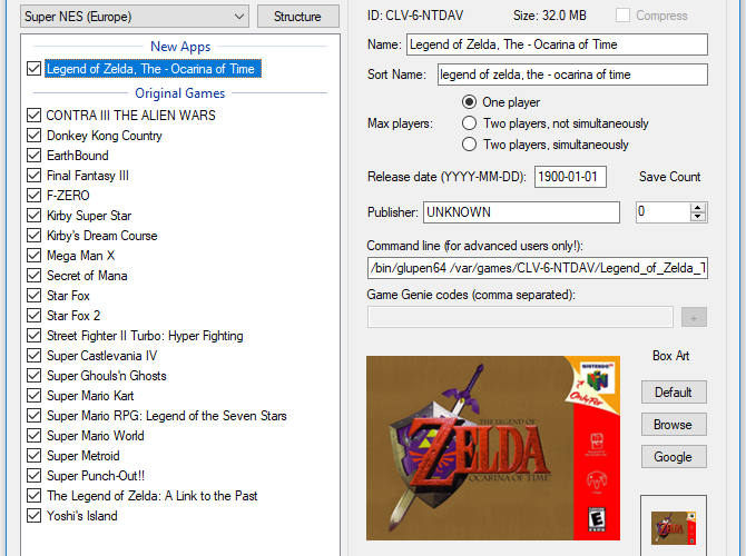 Добавление игр в Hakchi и загрузка обложек