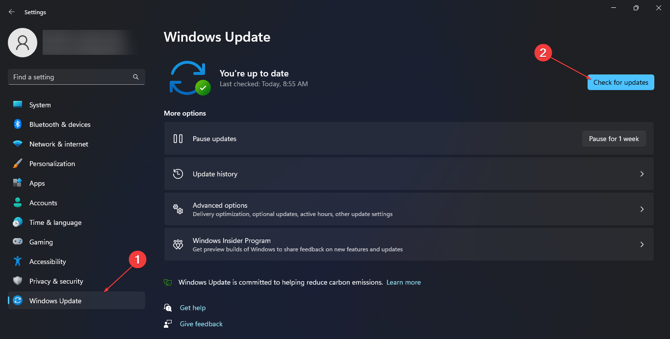 Проверка обновлений Windows