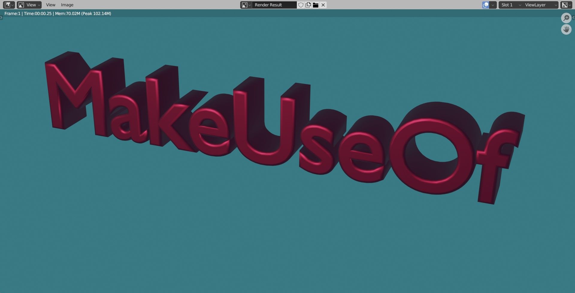 Отрендеренный текст в Blender.