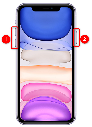 Нажмите любую кнопку громкости и боковую кнопку одновременно.