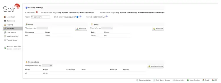 Solr Authentication