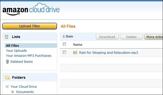 Интерфейс Cloud Drive — загрузка и организация файлов