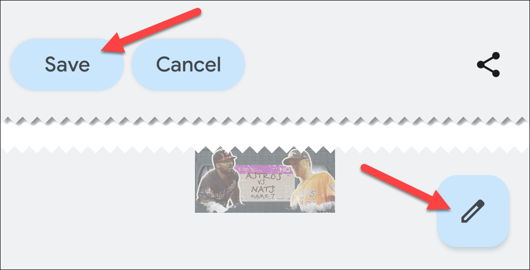 Нажмите «Сохранить» или значок карандаша для редактирования.