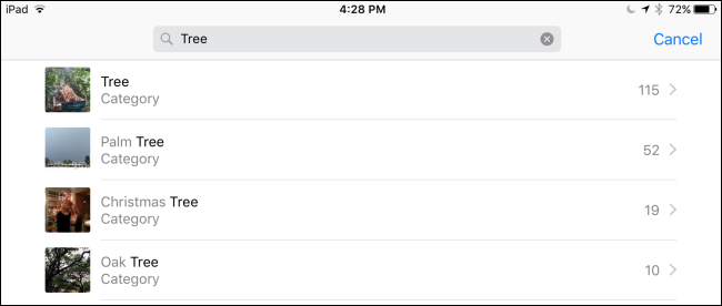 Поиск объектов в Фото на iOS 10
