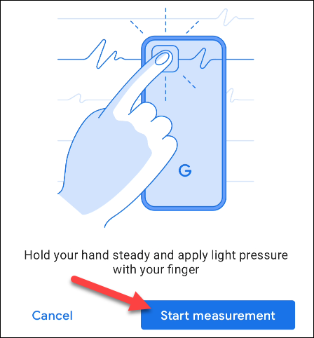 put finger on lens and measure