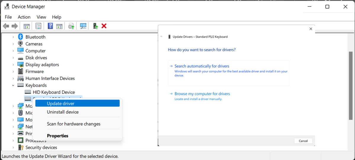 Драйверы клавиатуры в Windows 11