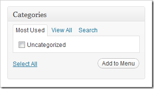 Дополнительные опции меню: ссылки и рубрики