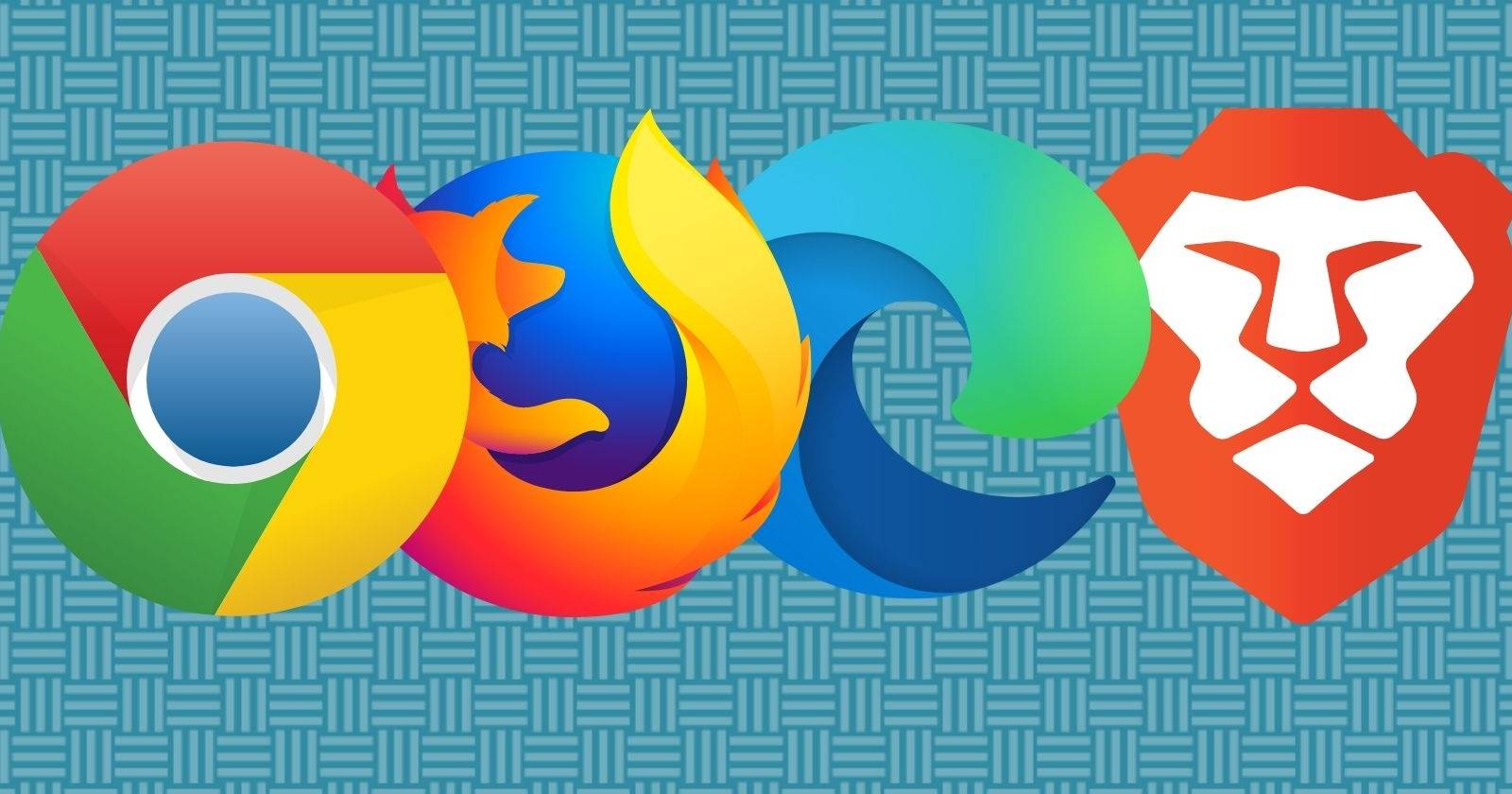 Логотипы браузеров Chrome, Firefox, Edge и Brave
