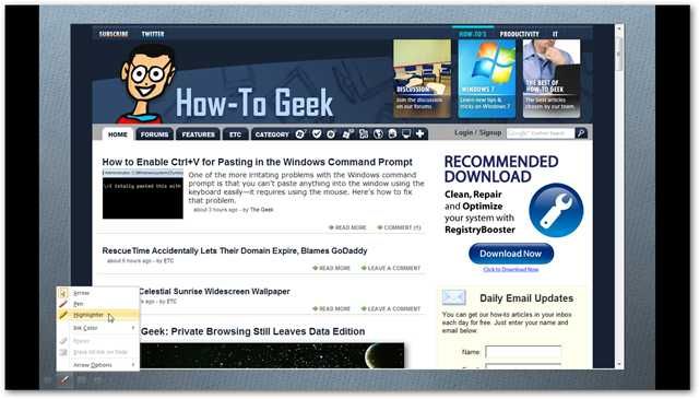 Пример веб-страницы внутри слайда PowerPoint