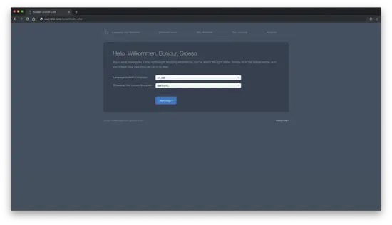 Выбор языка и часового пояса в установщике Anchor