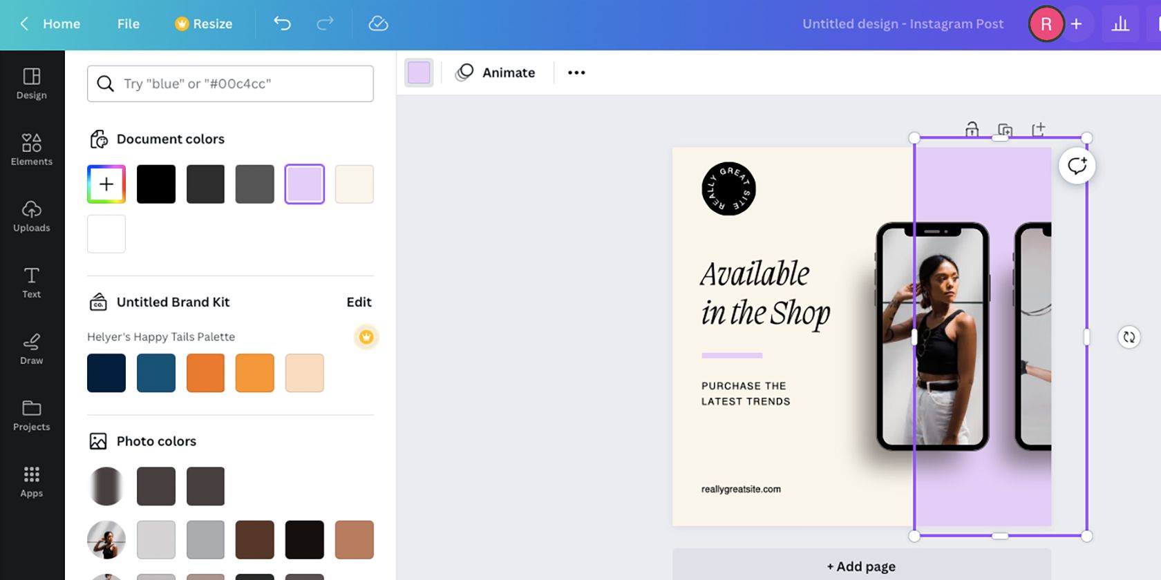 Canva template edit colors Редактирование цветов шаблона