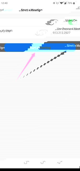Android Zoom: подтверждение 'Начать встречу'