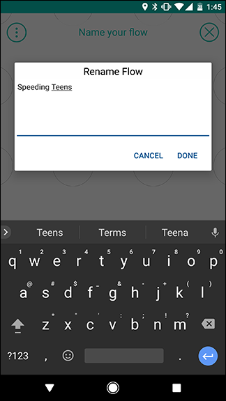 Пустая сетка для создания потока в приложении
