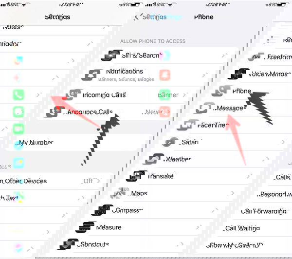 Параметры объявления входящих звонков в настройках телефона
