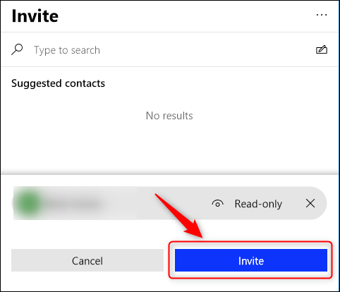 Нажмите Invite для отправки приглашения