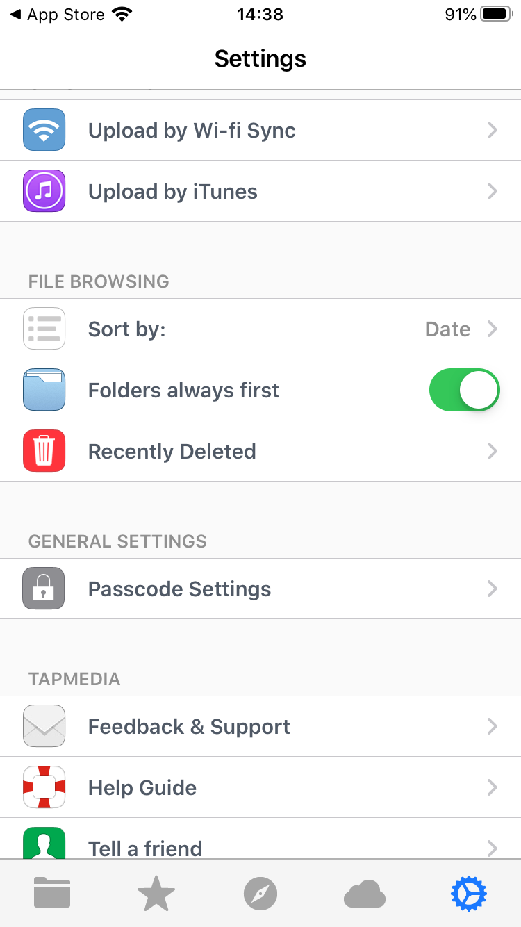 File Manager and Browser settings