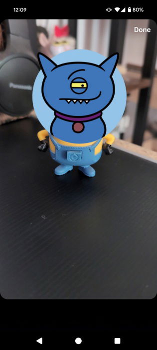 Стикер из Gboard добавлен в сторис