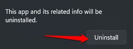 Подтвердите удаление приложения