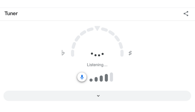 Google Guitar Tuner показывает статус 