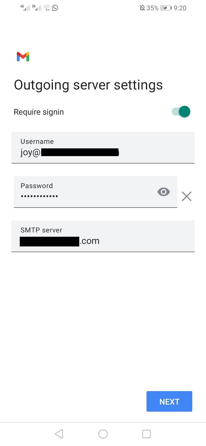 Настройки исходящего SMTP‑сервера