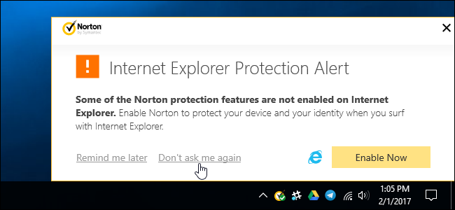 Подтверждение отключения расширений Norton в браузере