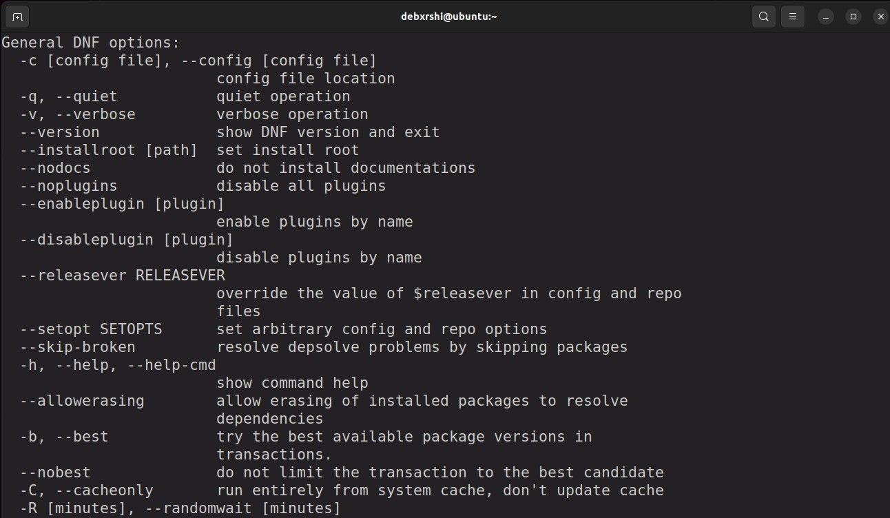 Установка DNF через APT в Ubuntu — окно терминала с командами