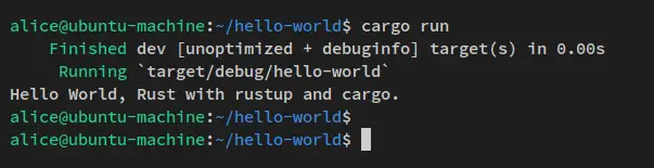 запуск приложения cargo run
