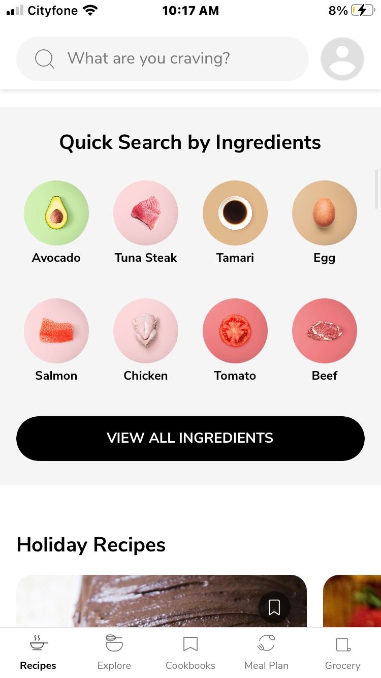 Поиск по ингредиентам в SideChef