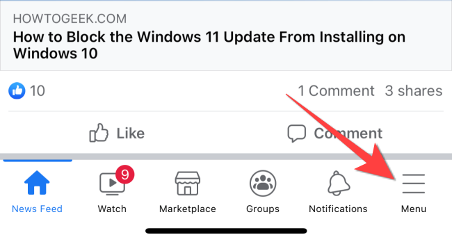Выберите значок меню — три горизонтальные линии.