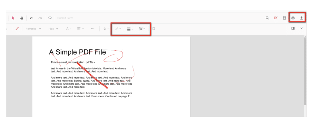 Кнопки экспорта и скачивания в PDFgear