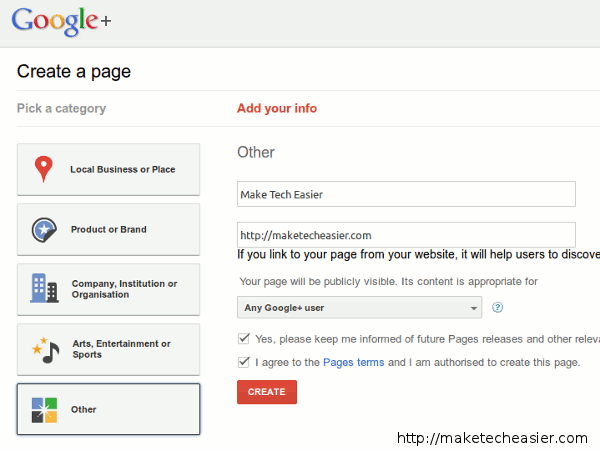 Как создать страницу Google+ для бизнеса