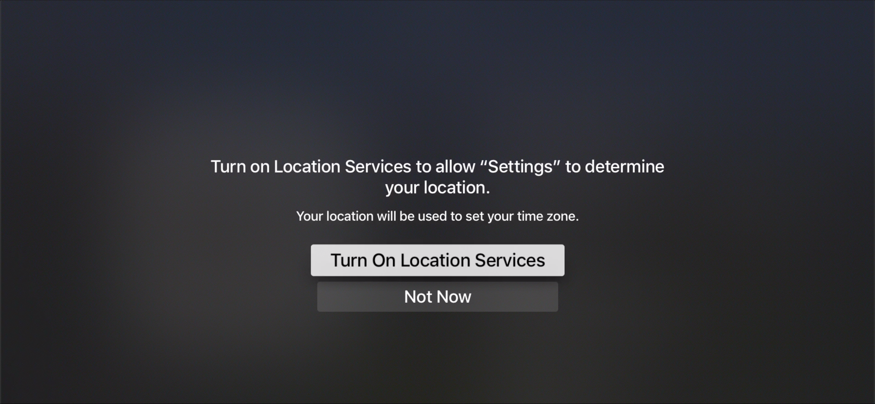 Разрешение доступа к геолокации на Apple TV
